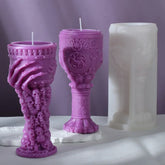 2407BA 3D Horror Skeleton Hand Goblet Silicone Candle Mold Terror rose flower Skull Grail Resin Plaster Mould Chocolate Halloween Decor